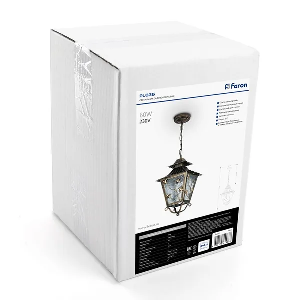 Светильник садово-парковый Feron PL635 на цепочке 60W 230V E27, черное золото — фото 6