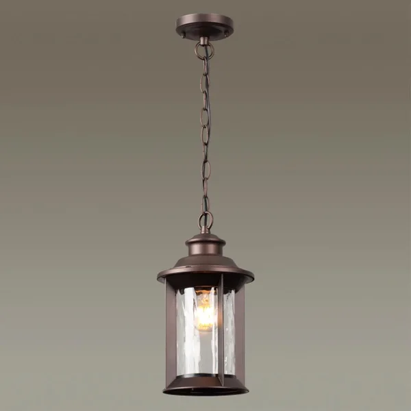 Ландшафтный подвес E27 1*60W IP44 MAVRET темно-коричневый/стекло ODEON LIGHT — фото 3