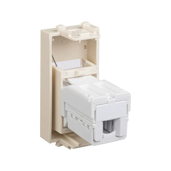 Телефонная розетка RJ-12 модульная, "Avanti", "Ванильная дымка", 1 модуль DKC — фото 4
