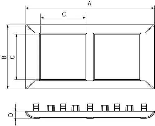 Рамка-суппорт "Avanti" для "In-liner Front", черный, 4 модуля DKC — фото 7