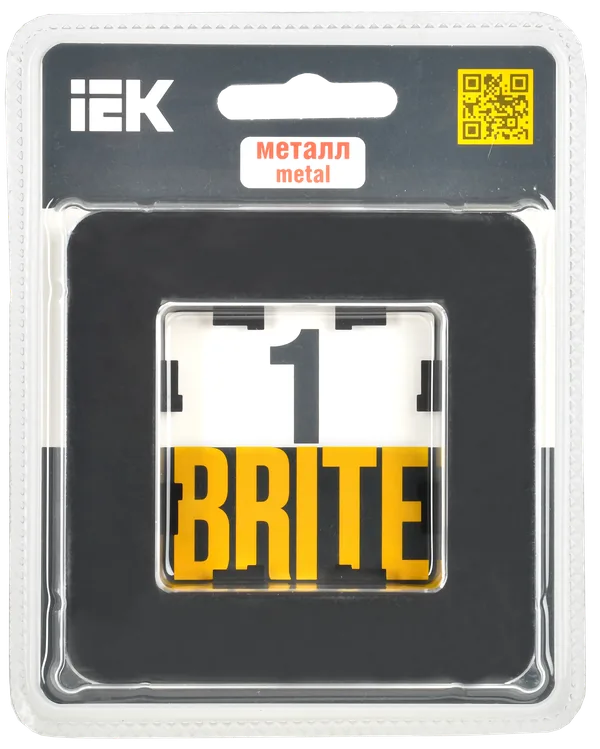 BRITE Рамка 1-мест. РУ-1-1-Бр металл черн. RE AL IEK — фото 2