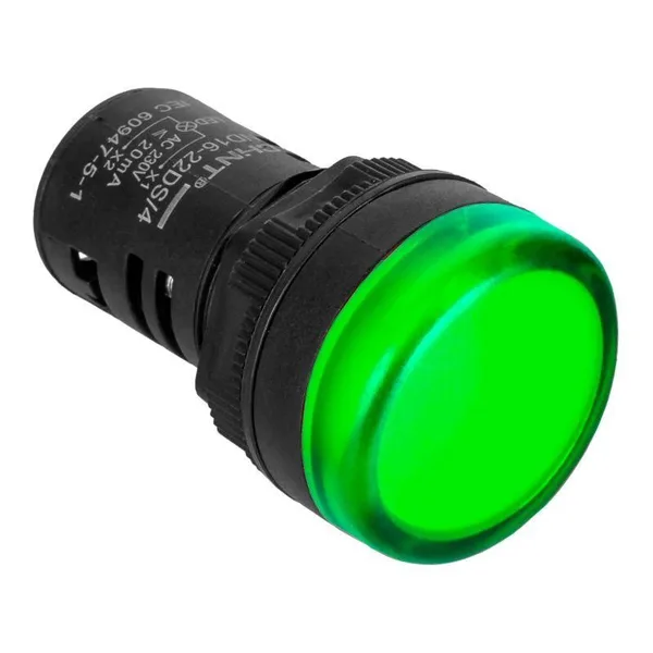 Индикатор ND16-22DS/4C зеленый, компактный, встр. конденсатор, IP65 АС110В (R) CHINT