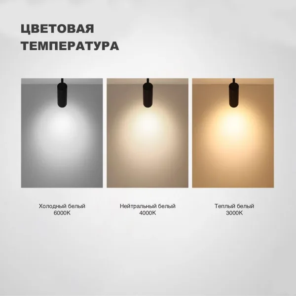 Трехф.трек.св/д св-к с перекл.цв.темп.IP20 LED 3000К/4000К/6000К 20W черный NAIL NOVOTECH — фото 3
