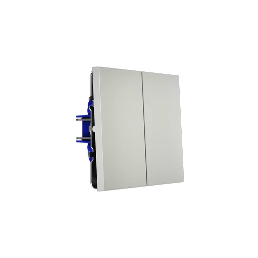 Проходной переключатель встраиваемый Voltum S70 двухклавишный 10А, (сталь) — фото 20