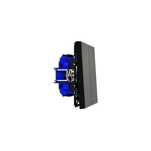 Выключатель встраиваемый Voltum S70 двухклавишный 10А, (черный матовый) — фото 22