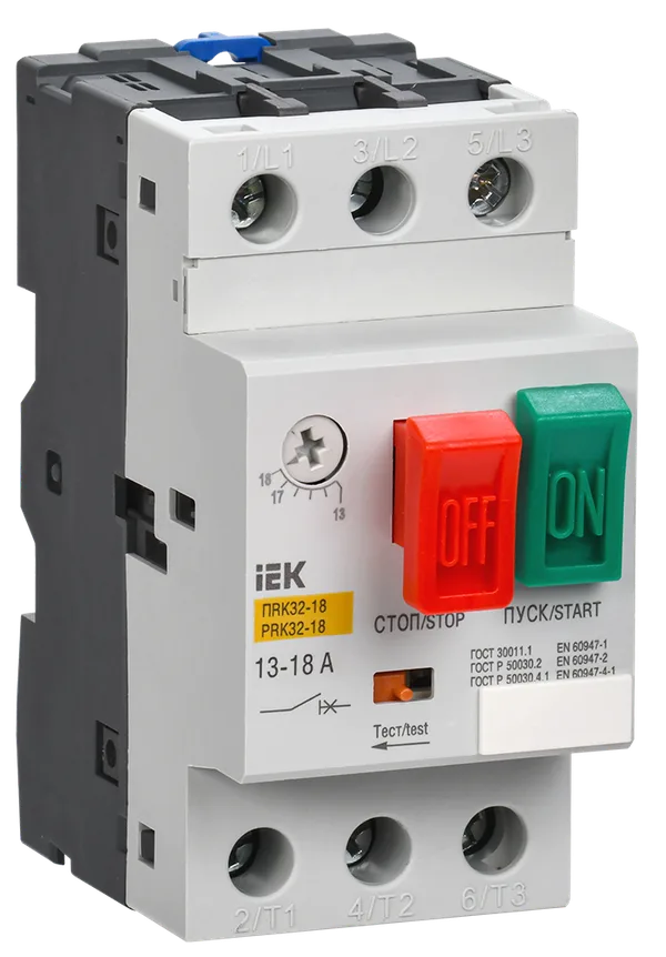 Пускатель ручной кнопочный ПРК32-18 In=18A Ir=13-18A 660В IEK