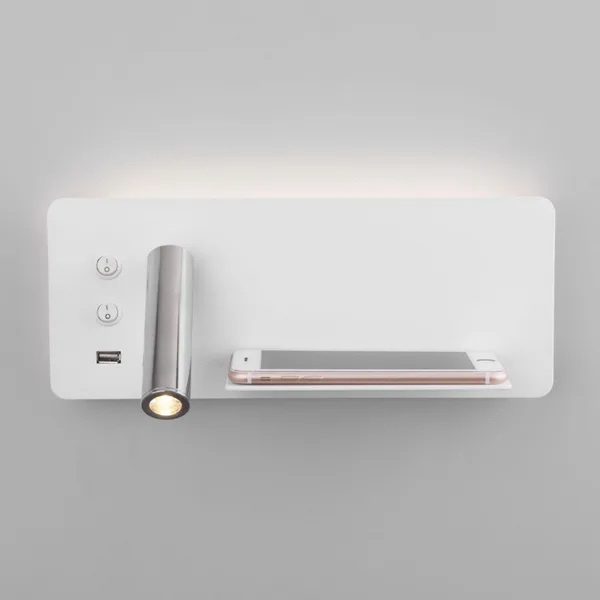 Настенный светодиодный светильник с USB LED (правый) 3, 4Вт 4000К белый, хром IP20 Fant (a053080) Elektrostandard — фото 3