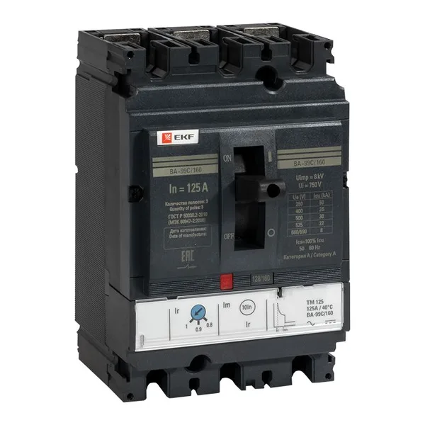 Выключатель автоматический ВА-99C (Compact NS) 160/125А 3П 36кА EKF PROxima