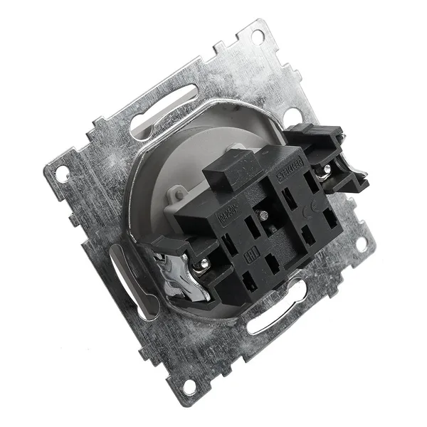 Выключатель 1-клавишный c индикатором (механизм) STEKKER GLS10-7101-03, 250В, 10А, серия Катрин, серебро — фото 4