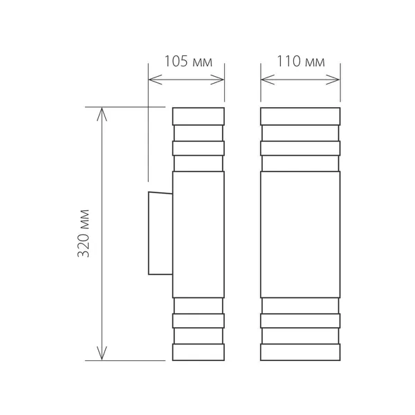 Уличный настенный светильник 2*E27 черный IP54 (a032628) Elektrostandard — фото 4