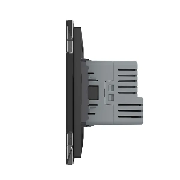 Розетка электрическая + USB type-C с блоком питания 18W Livolo 1 пост Черная VL-C7CTF16A.UC18W-2BP — фото 3