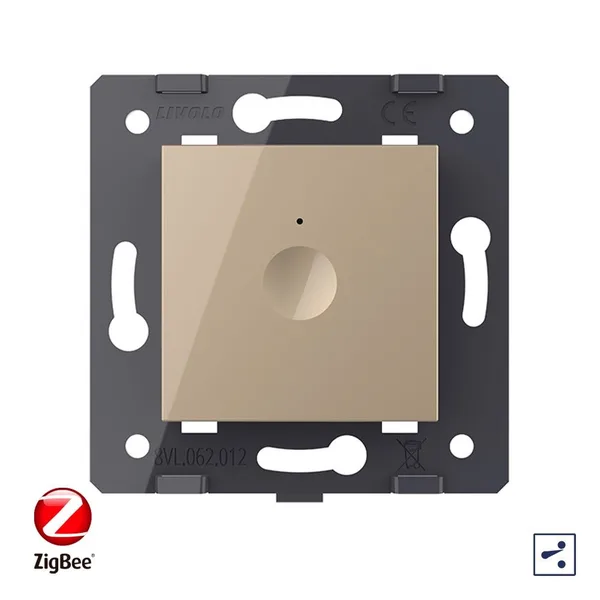 Одноклавишный проходной сенсорный выключатель ZigBee Module, цвет золотой (механизм) Livolo — фото 2