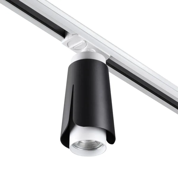 Св-к трековый однофазный IP20 GU10 9W 220V TULIP черный NOVOTECH — фото 5