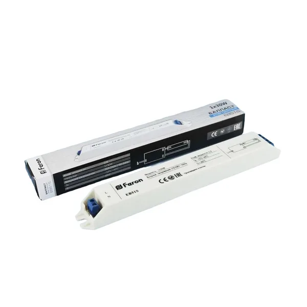 Аппарат пускорегулирующий электронный (балласт), 1*30W T8/G13 230V, EB51S Feron