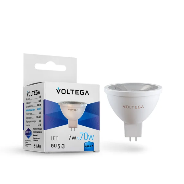 Лампа св/д GU5.3 7Вт 4000K Белый Sofit GU5.3 Lens 7063 Voltega