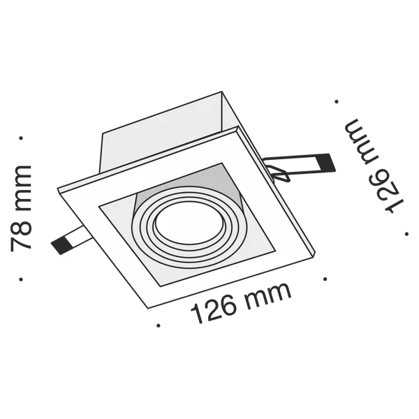 Встраиваемый светильник 1*GU10 50Вт Черный IP20 Metal Modern DL008-2-01-B Technical Maytoni — фото 6