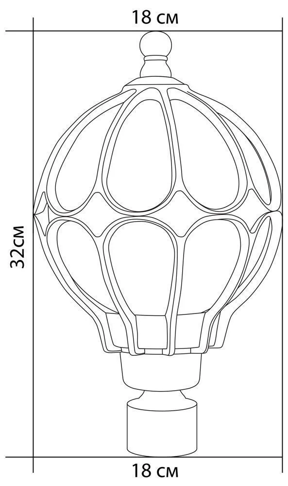 Светильник садово-парковый Feron PL3703 круглый на столб 60W 230V E27, черное золото — фото 3