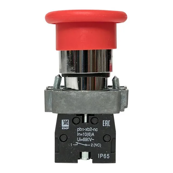 Кнопка BC42 грибок красная NC IP65 PROxima EKF — фото 2