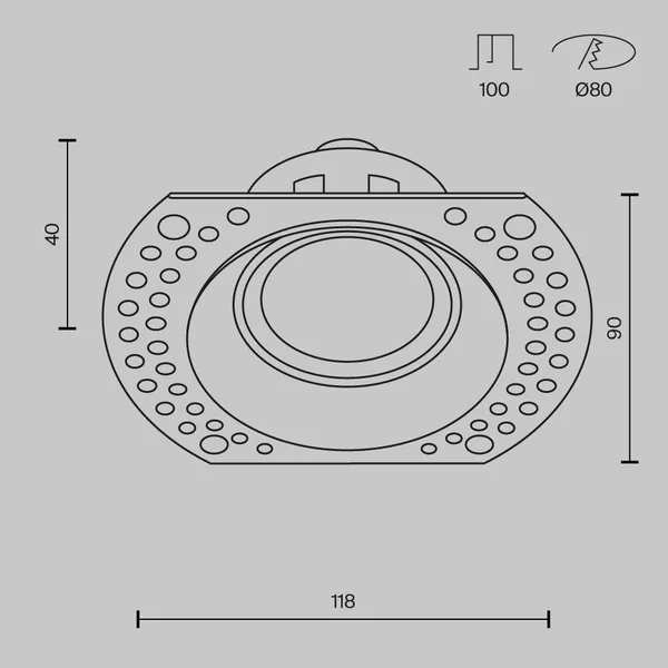 Встраиваемый светильник 1*GU10 50Вт Белый IP20 Downlight DL042-01-RD-W Technical Maytoni — фото 4