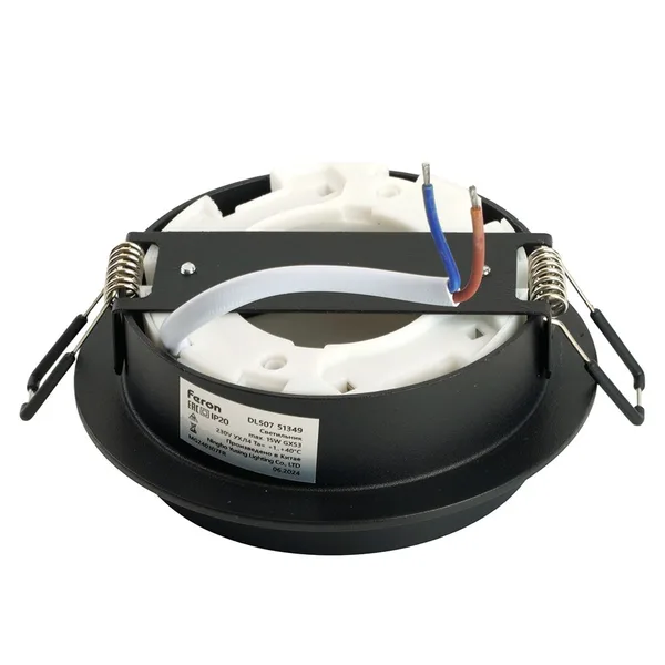 Светильник потолочный встраиваемый, 15W 230V GX53, черный, круг, без лампы, DL507 Feron — фото 10