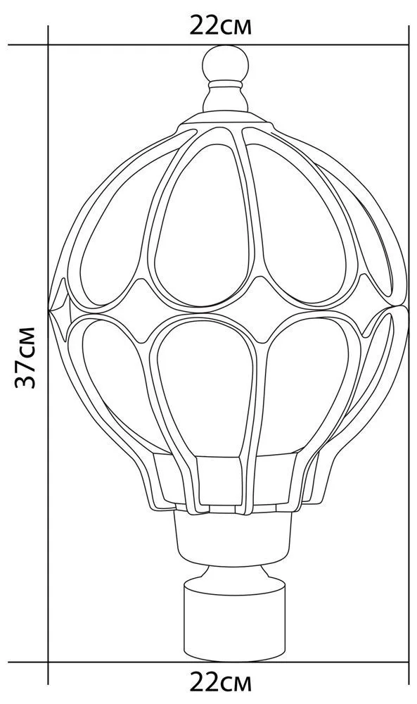 Светильник садово-парковый Feron PL3803 круглый на столб 60W 230V E27, черное золото — фото 3