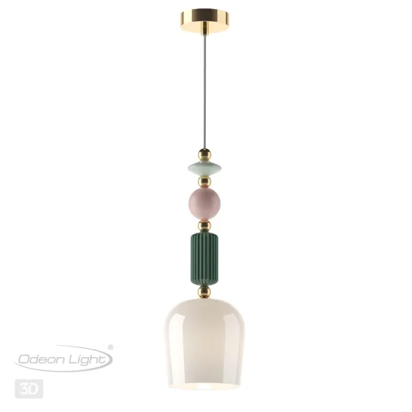 Подвес E14 1*40W CANDY золото/разноцветн./керамика/стекло ODEON LIGHT — фото 4