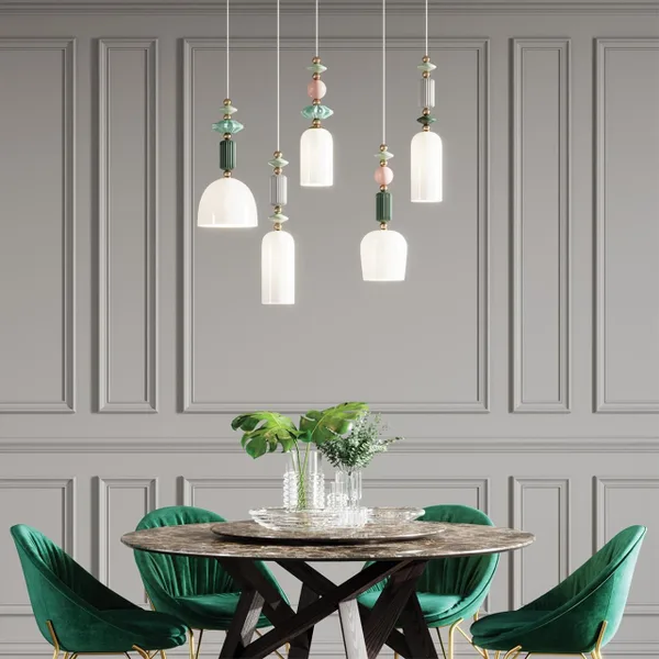 Подвес E14 1*40W CANDY золото/разноцветн./керамика/стекло ODEON LIGHT — фото 2