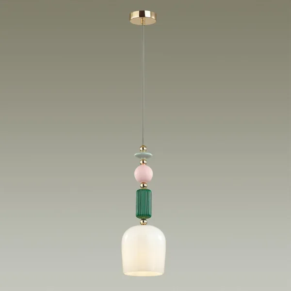 Подвес E14 1*40W CANDY золото/разноцветн./керамика/стекло ODEON LIGHT — фото 3