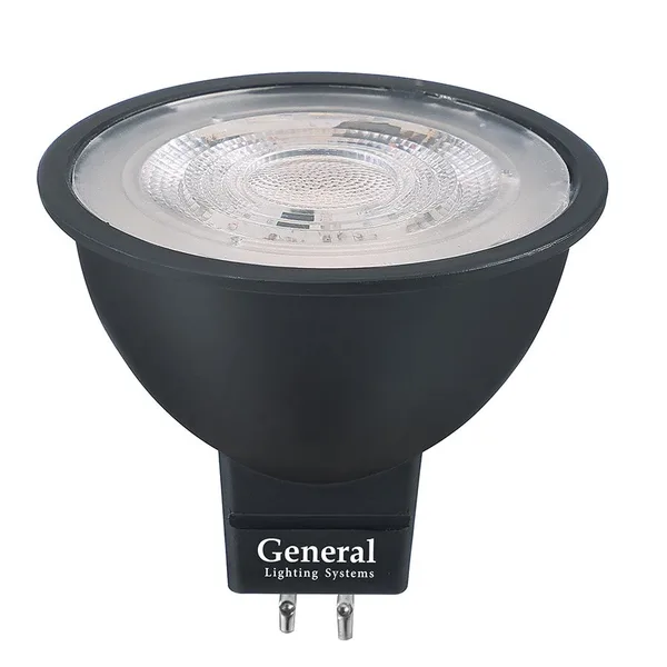 Лампа Светодиодная GLDEN-MR16-7-230-GU5.3-3000 1/10/100 Черная Dif 60 General