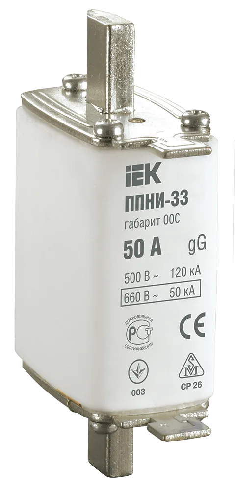 Плавкая вставка предохранителя ППНИ-33 габарит 00С 50А IEK