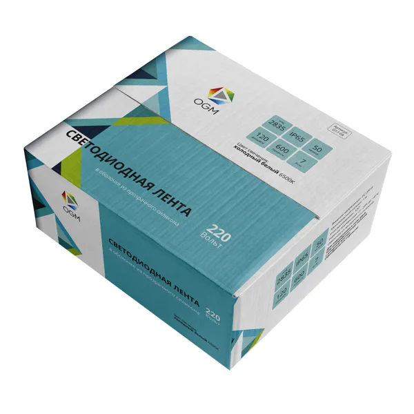 O17-09 Светодиодная лента 220В, 7Вт/м, smd2835, 120д/м, IP65, 600лм/м, размер 13х7мм, 50м, х/б, 6500К OGM APEYRON — фото 8