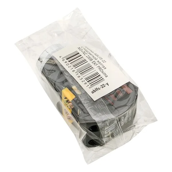 Кнопка ABLFS-22 с подсветкой желтая NO+NC 230В PROxima EKF — фото 4