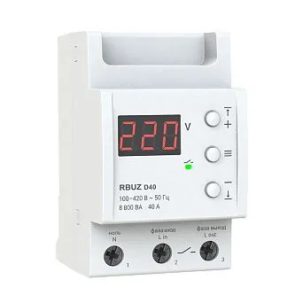 Реле напряжения 40А на DIN-рейку 1 ф.230V RBUZ