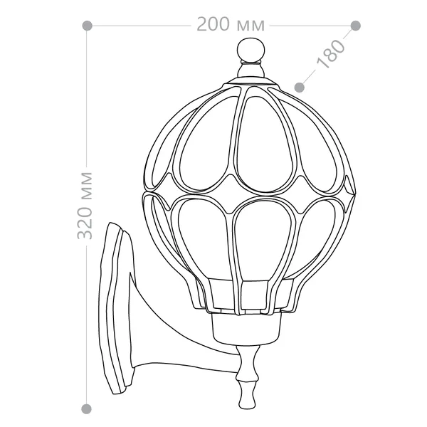 Светильник садово-парковый Feron PL3701 круглый на стену вверх 60W 230V E27, черное золото — фото 2