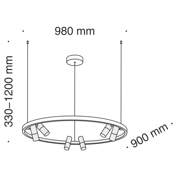 Подвесной светильник 42Вт 3000K Черный IP20 Satellite MOD102PL-L42B Technical Maytoni — фото 2