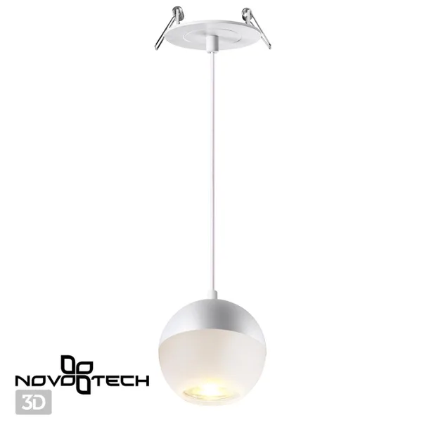 Св-к встр.,длина провода 2м IP20 GU10 9W 220V GARN белый NOVOTECH — фото 3