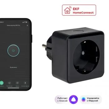 Умная розетка EKF Сonnect PRO Wi-Fi черная — фото 2