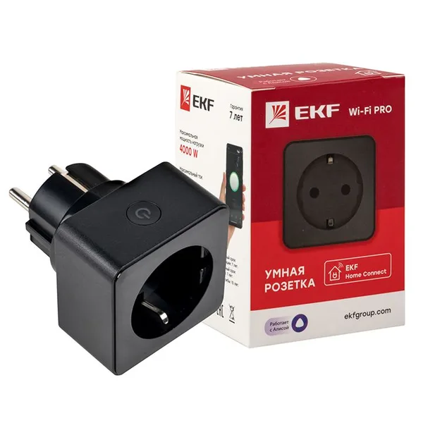 Умная розетка EKF Сonnect PRO Wi-Fi черная — фото 4