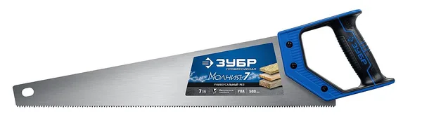 Ножовка универсальная (пила) "МОЛНИЯ-7" 500 мм, 7 TPI, закалка, рез вдоль и поперек волокон, для средних заготовок, фанеры, ДСП, МДФ, ЗУБР — фото 7