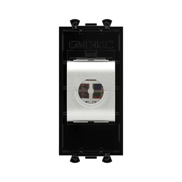 Компьютерная розетка RJ-45 без шторки модульная, кат.5е экранированная, "Avanti", "Черный квадрат", 1 модуль DKC — фото 4