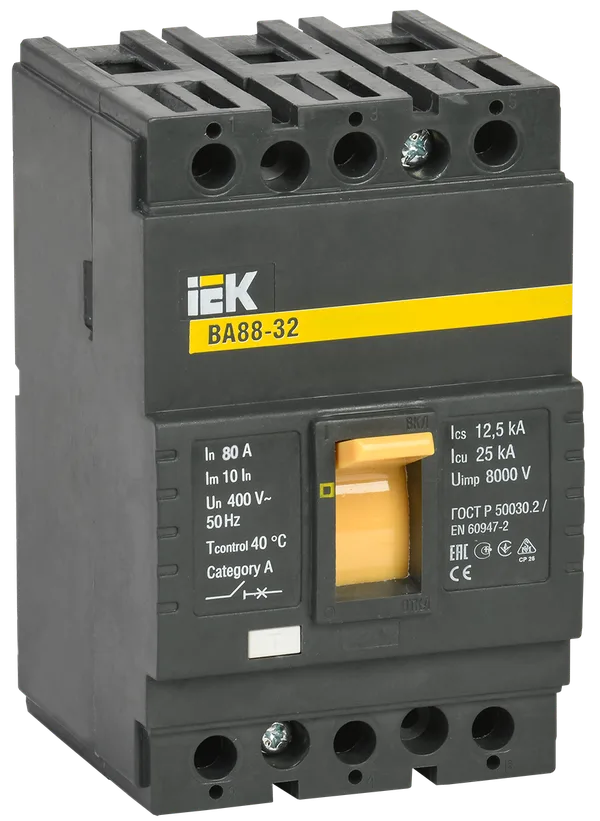 Выключатель автоматический ВА88-32 3П 80А 25кА IEK