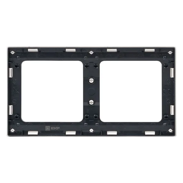 Стокгольм Рамка 2-местная белая с линией цвета черный EKF — фото 3