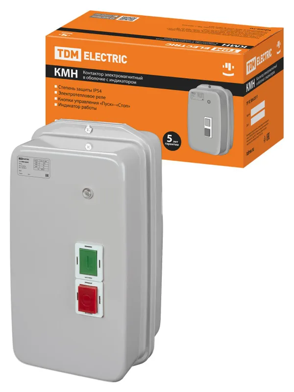 Контактор КМН46562 65А в оболочке с индикатором Ue=380В/АС3 IP54 TDM — фото 7