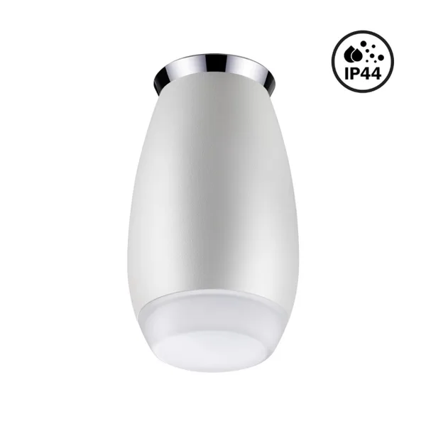 Св-к накл.влагозащ.IP44 GU10 9W 220V GENT белый/хром NOVOTECH