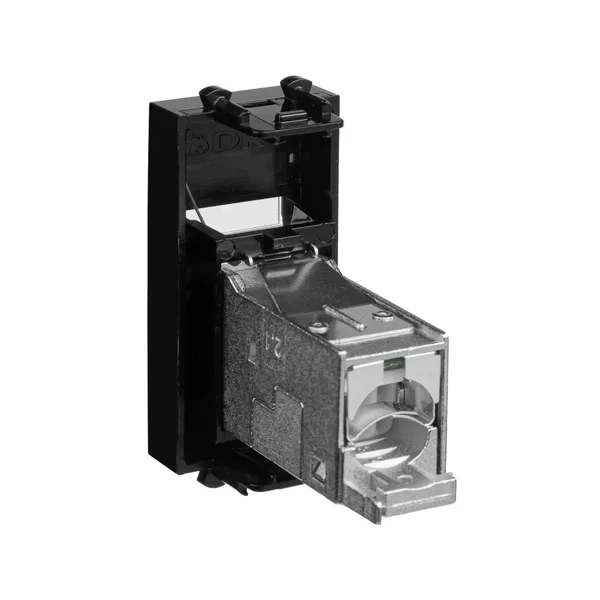 Компьютерная розетка RJ-45 модульная, кат.5е экранированная, "Avanti","Черный квадрат", 1 модуль DKC — фото 4