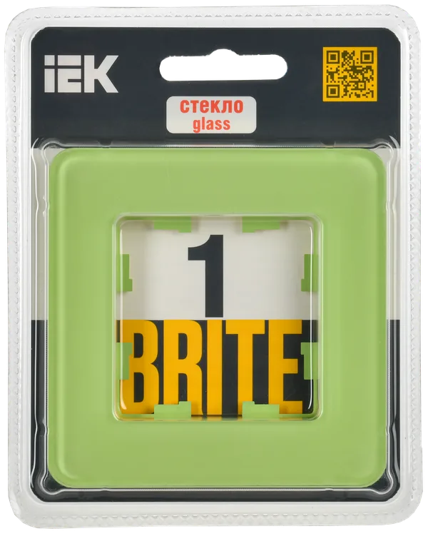 BRITE Рамка 1-мест. РУ-1-2-Бр стекло эко грин RE IEK — фото 2