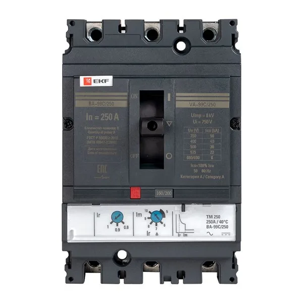 Выключатель автоматический ВА-99C (Compact NS) 250/250А 3П 45кА EKF PROxima 3 250А С 45кА ВА-99C (Compact NS) EKF — фото 4