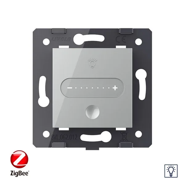 Одноклавишный проходной сенсорный диммер ZigBee, цвет серый (механизм) Livolo — фото 3