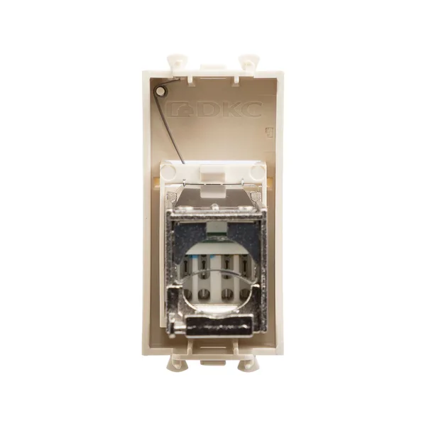 Компьютерная розетка RJ-45 модульная, кат.5е экранированная, "Avanti","Ванильная дымка", 1 модуль DKC — фото 3