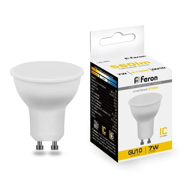 Лампа светодиодная Feron LB-26 GU10 7W 2700K — фото 2